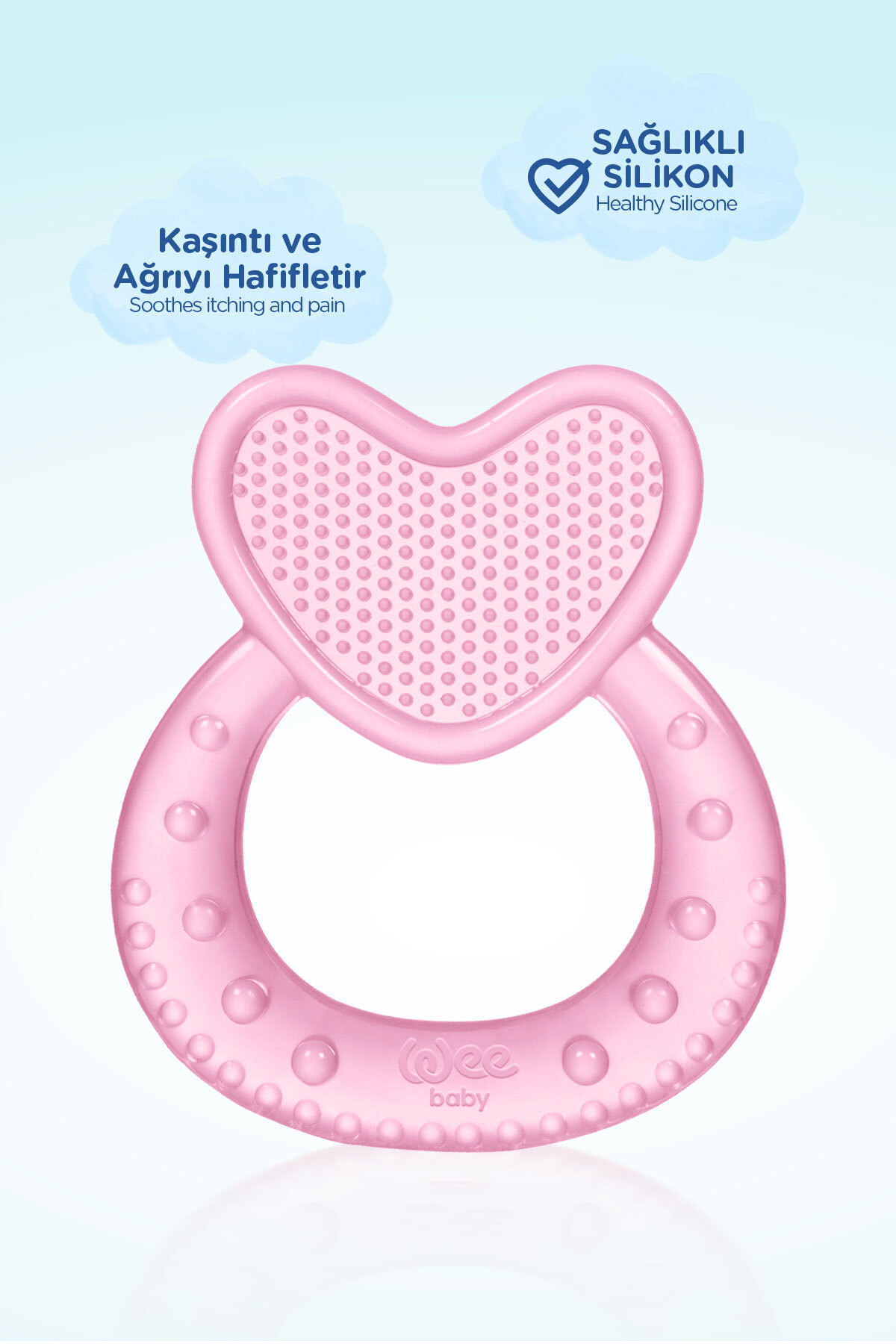 WEE BABY 912 Kalpli Silikon Diş Kaşıyıcı - Pembe