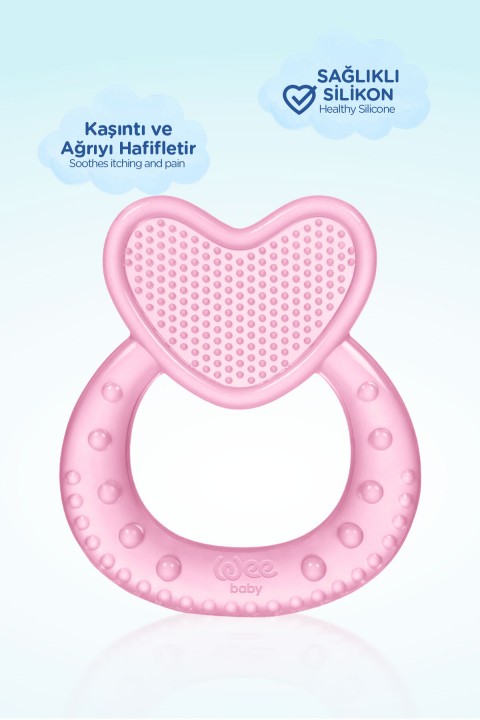 WEE BABY 912 Kalpli Silikon Diş Kaşıyıcı - Pembe