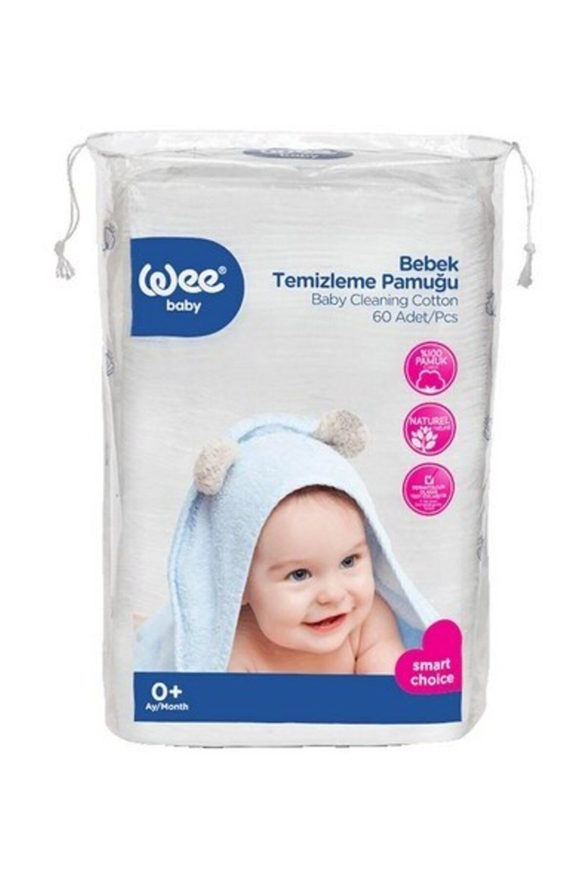 Wee Bebek Temizleme Pamuğu 60'lı Wee Bebek Temizleme Pamuğu 60'lı
